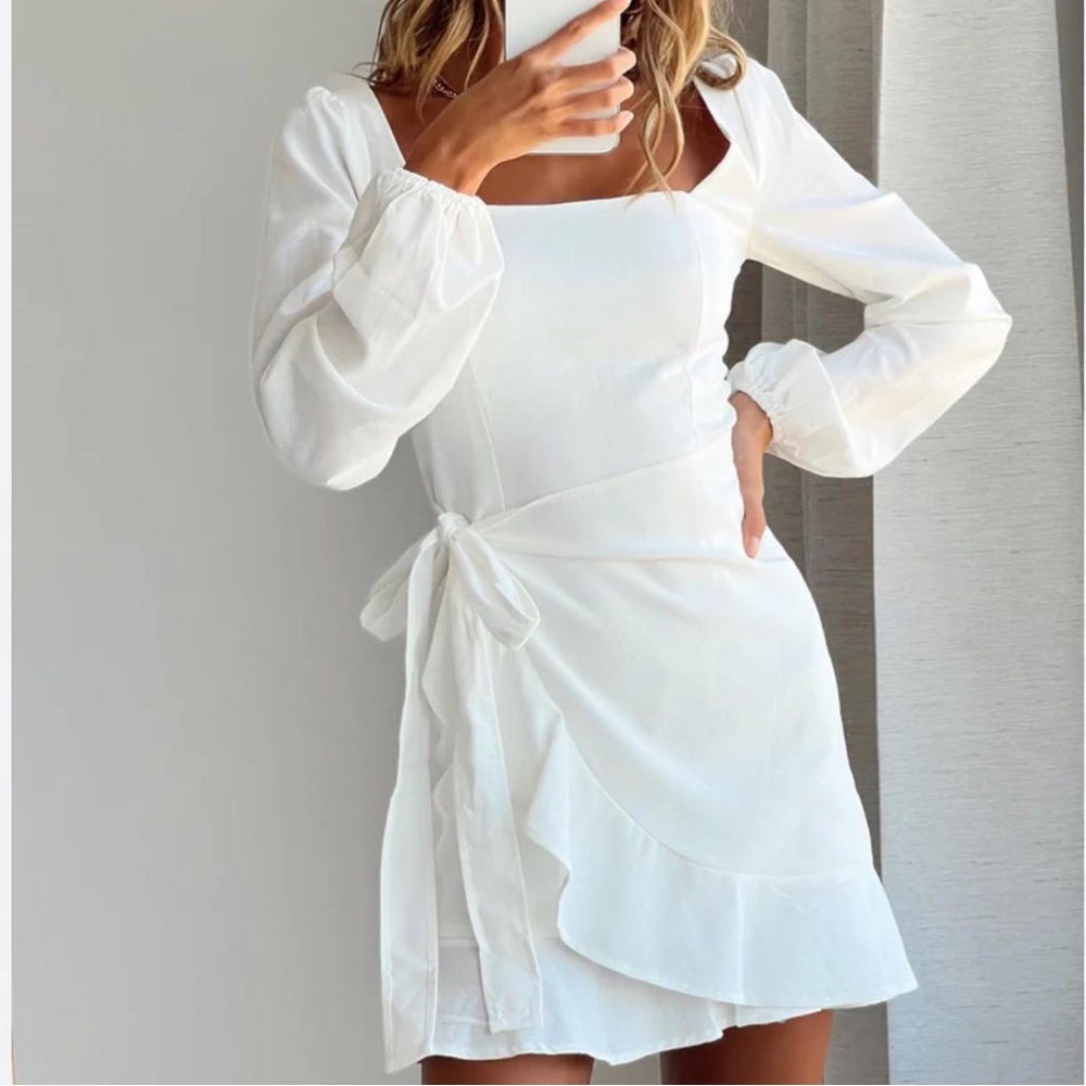 Princess Polly White Long Sleeve Dress